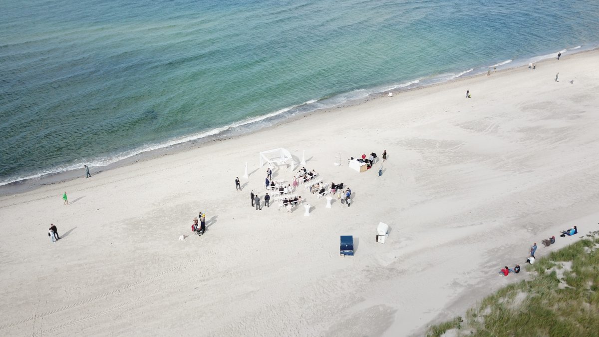 Strandhochzeit von oben