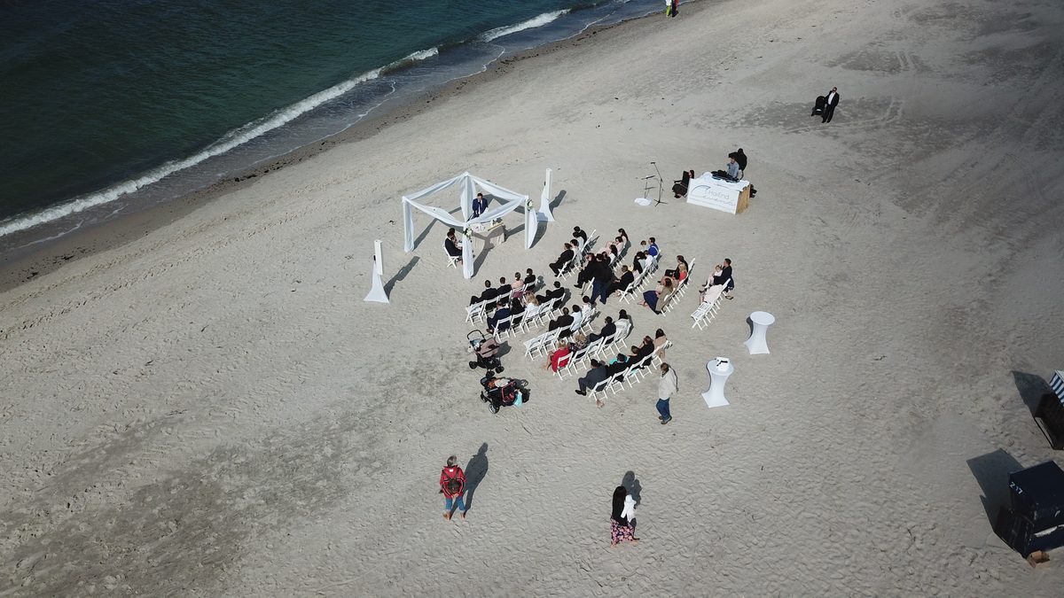 Ostsee Strandhochzeit Drohne